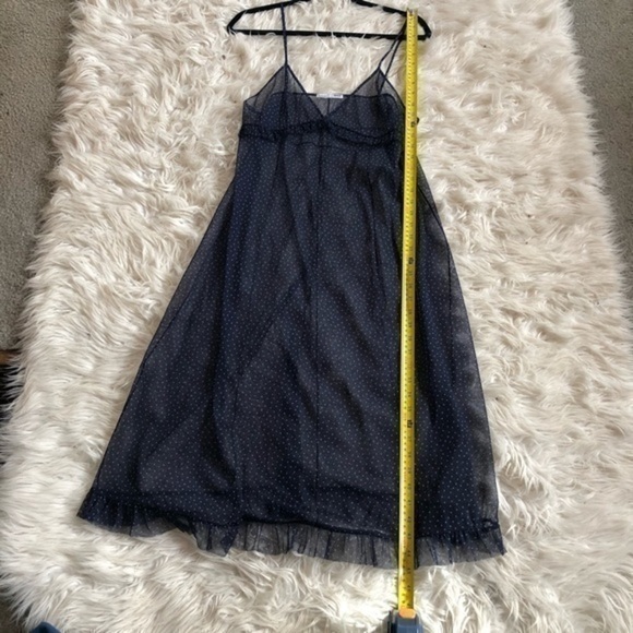 Zara sheer blue and white polka dots sz 8 - Picture 4 of 7